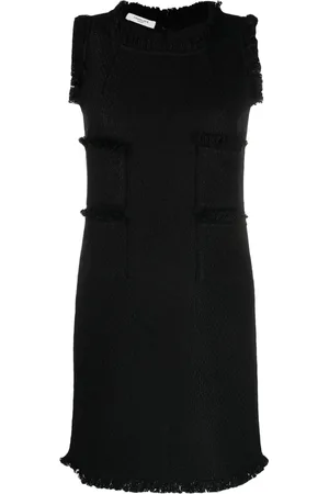 CHARLOTT Fringe-trim knitted mid dress