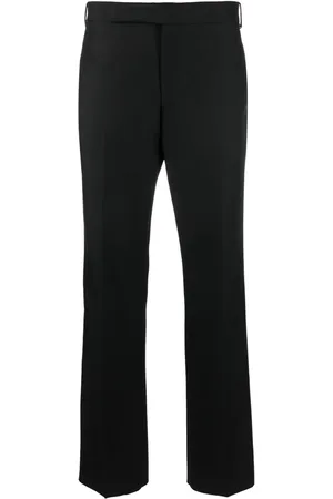 LARDINI Pressed-crease tapered-leg trousers