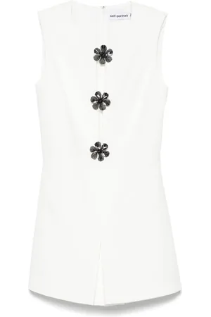 Self-Portrait Brooch-detail playsuit
