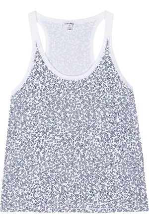 CHANEL 2000s logo-print tank top