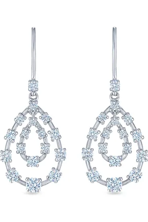 Kwiat 18kt white gold diamond Starry Night double teardrop earrings