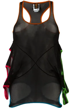 Jean Paul Gaultier Soleil trimmed mesh top