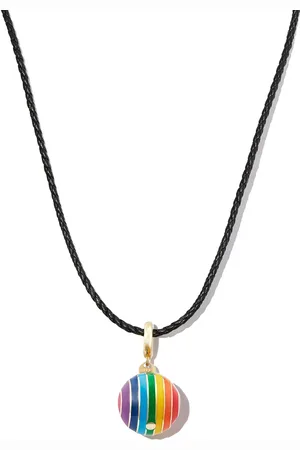Lauren Rubinski 14kt yellow rainbow-charm necklace