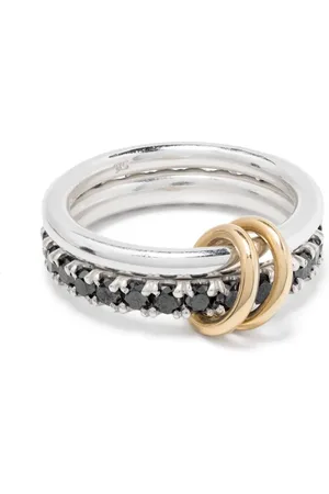 SPINELLI KILCOLLIN 18kt yellow gold Enzo SG Noir diamond linked rings
