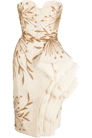 Saiid Kobeisy Layered-design beaded strapless dress