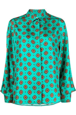 ALBERTO BIANI Geometric-print silk shirt