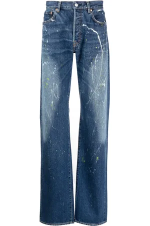 YOHJI YAMAMOTO Paint-splatter straight-leg jeans