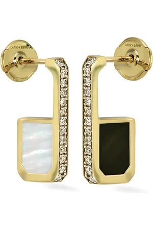 Lark & Berry 18kt yellow Eclipsis diamond hoop earrings