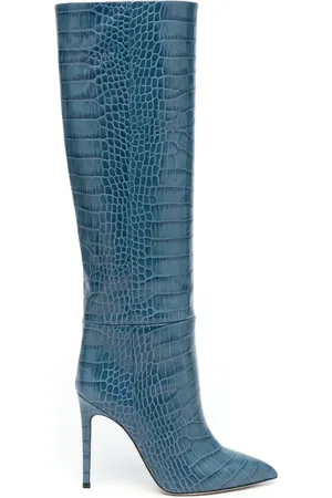 PARIS TEXAS Embossed-crocodile 95mm leather knee-high boots
