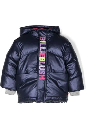 Billieblush Sequin-logo satin padded jacket