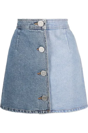 KIMHEKIM Two-tone denim mini skirt