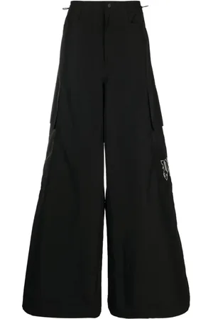 Palm Angels PA Monogram-embroidery wide-leg trousers