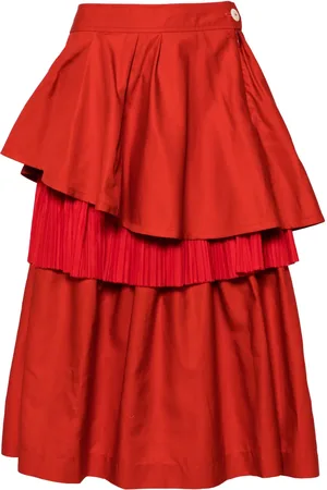 Shanshan Ruan Tulle-overlay ruffled skirt