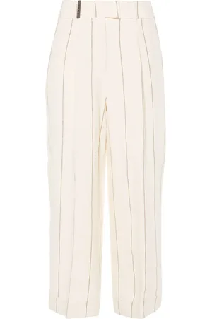PESERICO SIGN Striped wide-leg trousers