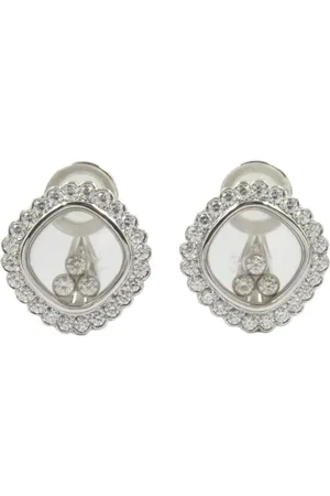 Chopard 2010s pre-owned 18kt white gold diamond clip-on earrings