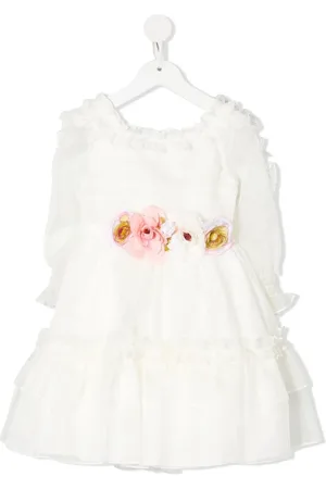 PATACHOU Floral-appliqué ruched-detail dress