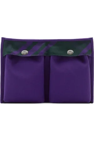 Burberry Check-pattern cotton clutch bag