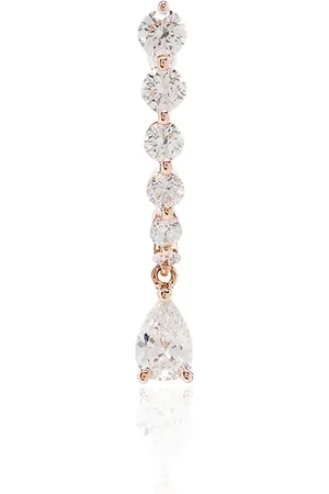 Anita 18kt rose gold pear-cut diamond drop earring