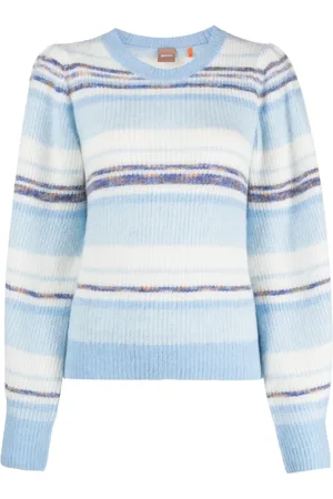 HUGO BOSS Stripe-pattern crew-neck sweatshirt