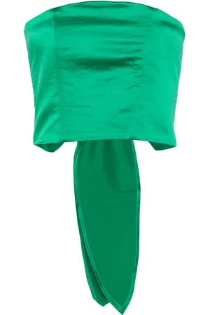 FORTE FORTE Strapless satin cropped top