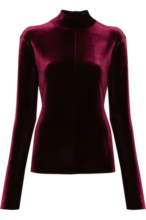 FORTE FORTE High-neck velvet top