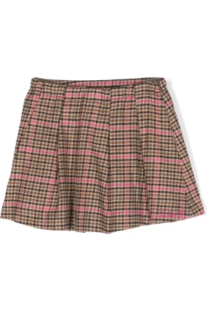 MC2 SAINT BARTH Dogtooth-pattern pleated miniskirt