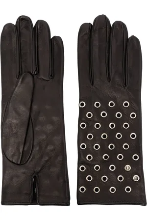 Manokhi Eyelet-detail leather gloves