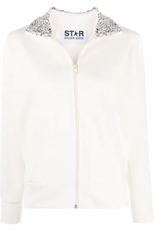 Golden Goose Crystal collar zip-up jacket