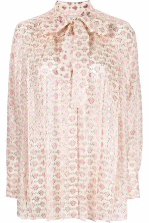 Golden Goose Pussy-bow collar jacquard blouse