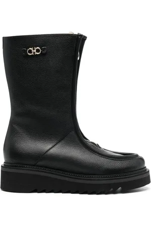 Salvatore Ferragamo 50mm zip-front leather boots