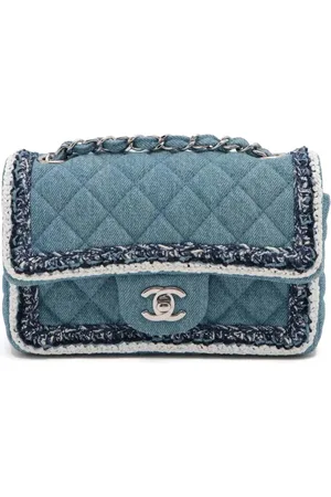 CHANEL 2018 denim quilted shoulder bag