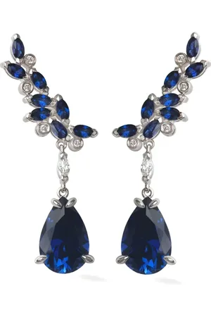Lark & Berry 14kt white gold Veto Raindrop sapphire earrings