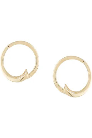 LE STER 18kt yellow diamond Pin Wheel hoop earrings