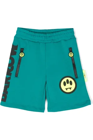 BARROW Graphic-print cotton track shorts
