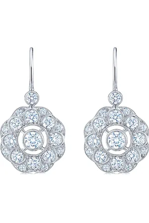Kwiat 18kt white gold diamond Splendor layered cluster drop earrings