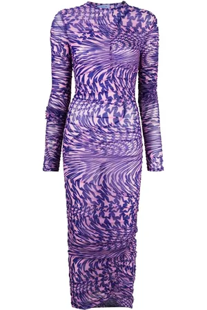 MUGLER Star Mesh midi dress