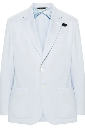 BRIONI Single-breasted silk blend blazer