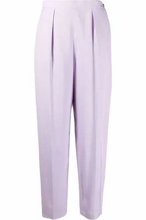 CHANEL 2000s tailored-cut tapered silk trousers