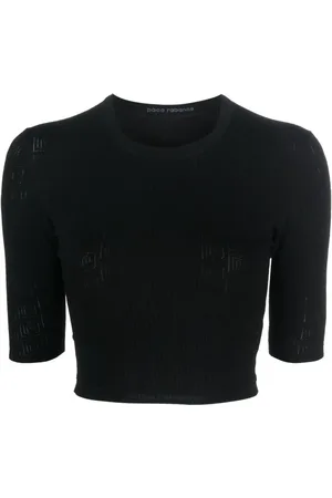 Paco rabanne Monogram-pattern crop top