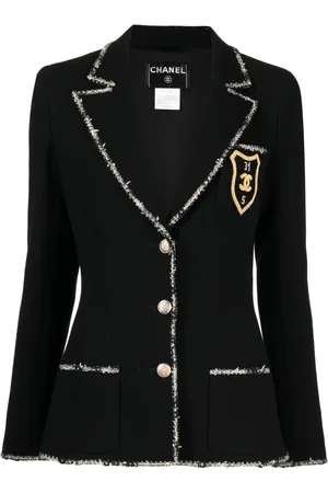 CHANEL 2005 logo-embroidered wool blazer