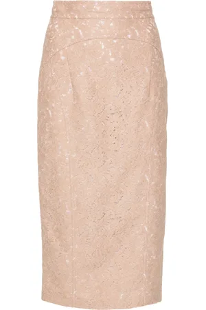 Nº21 Lace pencil midi skirt