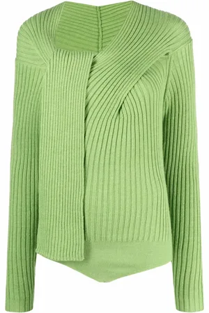 Msgm Ribbed-knit knot-detail top
