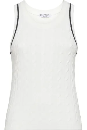 Brunello Cucinelli Cable-knit cotton top