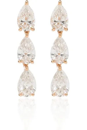 Anita 18kt rose gold Pear diamond earrings