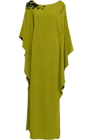 Marchesa Notte Embroidered draped kaftan