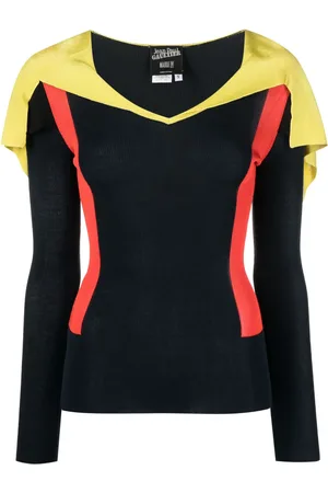 Jean Paul Gaultier 2000s cape-detail colour-block jumper