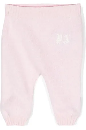 Palm Angels Logo-embroidered knitted trousers