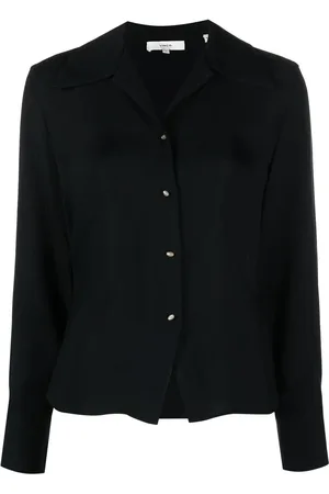 Vince Oversized-collar long-sleeved blouse