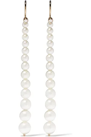 Mizuki 14kt yellow Sea of Beauty Akoya pearl and diamond small drop earrings