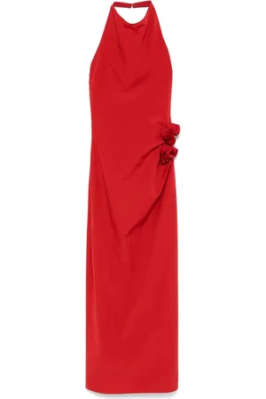 MAGDA BUTRYM Floral-appliqu?? midi dress